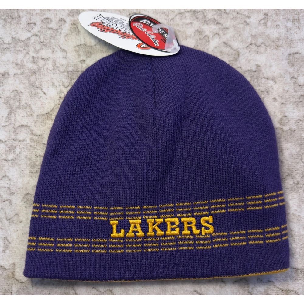 Lakers Reversible Beanie, Purple And Yellow,‎ NWT